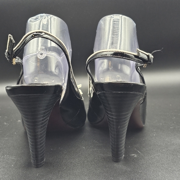 Cole Haan Black Peep-Toe Heels - 10.0 - Picture 5 of 8